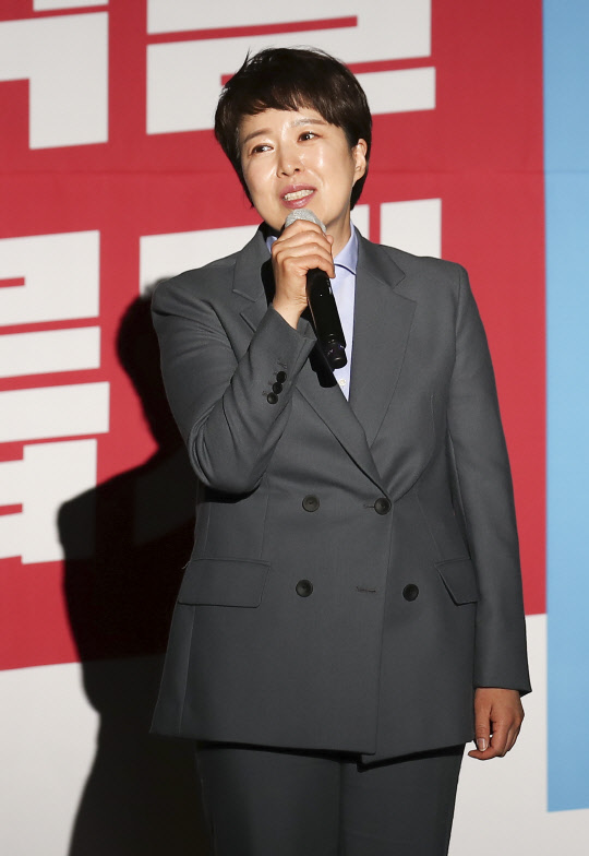김은혜 국민의힘 경기도지사 후보가 지난 5월6일 오전 서울 여의도 국회 의원회관에서 열린 제8회 전국동시지방선거 중앙선대위발대식 및 광역단체장 공천장 수여식에서 발언하고 있다.<국회사진기자단·연합뉴스>